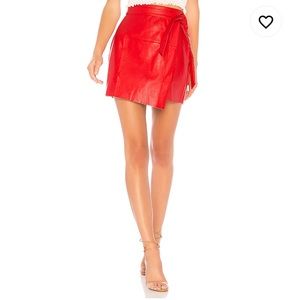 Revolve Faux Leather Wrap Skirt